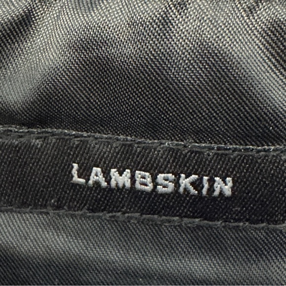 Claiborne Men’s Black Lambskin Leather Jacket Size L Zip Front - Picture 8 of 9